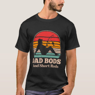 Camiseta Corpos de Pai e Varas Curtas Homem de Pesca Vintag