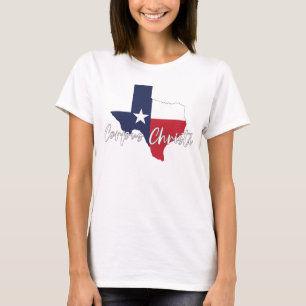 Camiseta Corpus Christi, Texas Flag Map Women's White