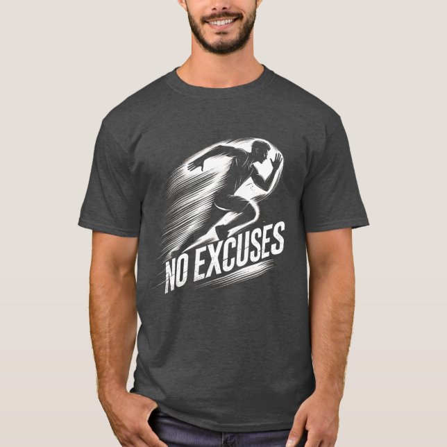 Camiseta Corra com Determinação - Sem Desculpas (Frente)