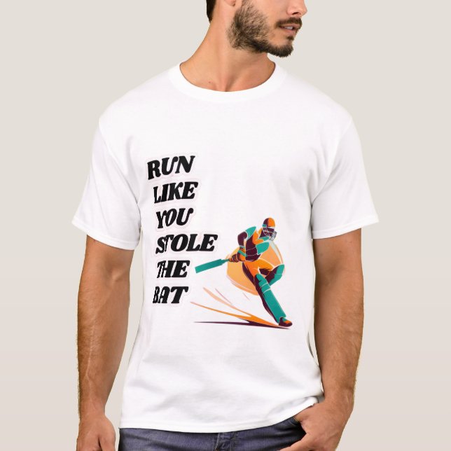 Camiseta Corra Como Se Você Roubasse O Bat (Frente)