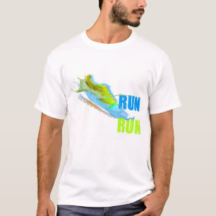Camiseta CORRA CORRA Tinta Salpico Azul e Verde Sapato de C