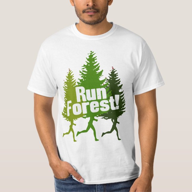 Camiseta Corra Floresta, Proteja o Dia da Terra (Frente)