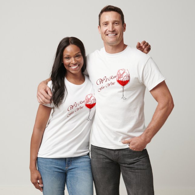Camiseta Corre Para Vinho (Unissex)