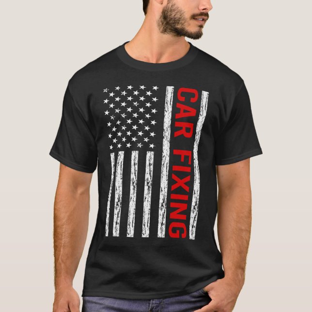 Camiseta Correção de Carro de Sinalizador EUA (Frente)