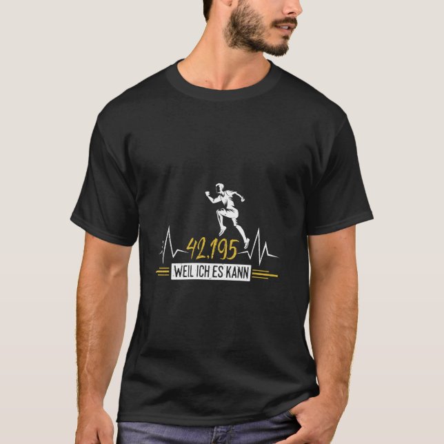 Camiseta Corredor 42.195 Eu Posso Correr Maratona Divertida (Frente)