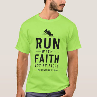 Camiseta Corredor Cristão Versículo da Bíblia Fé Correndo M