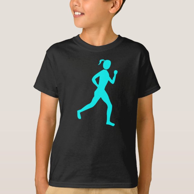 Camiseta Corredor (Mulher) - Ciano (Frente)