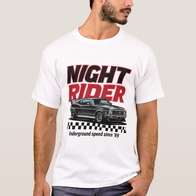Camiseta Corredor Noturno Subterrâneo Carros Antigos Modifi (Frente)