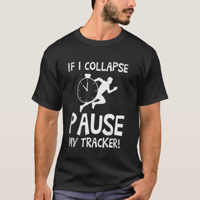 Camiseta CORREDOR SE EU DESMAIAR PAUSE MEU RASTREADOR Engra (Frente)