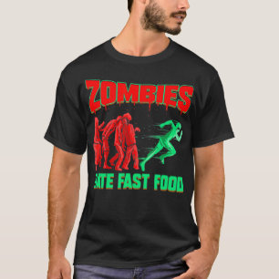 Camiseta Corredor Zombies odeia Comida rápida e doação engr