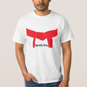 Camiseta Correia do vermelho das artes marciais