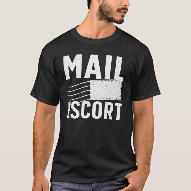Camiseta Correio Cortês Para Homens Mailman Mail Lett (Frente)