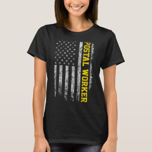 Camiseta Correio Trabalhador Americano Flag Vintage Patriot