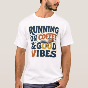Camiseta Correndo com Café & Boas Vibrações Amante de Café