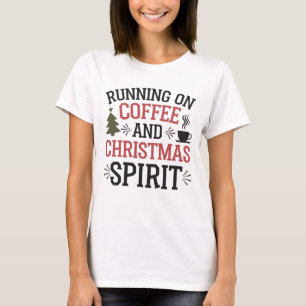 Camiseta Correndo no café e no espírito de Natal