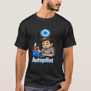 Camiseta Correndo no Piloto Automático Design Engraçado – A