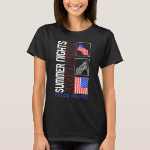 Camiseta Correndo Noites de Verão e Luzes de Pista de Terra
