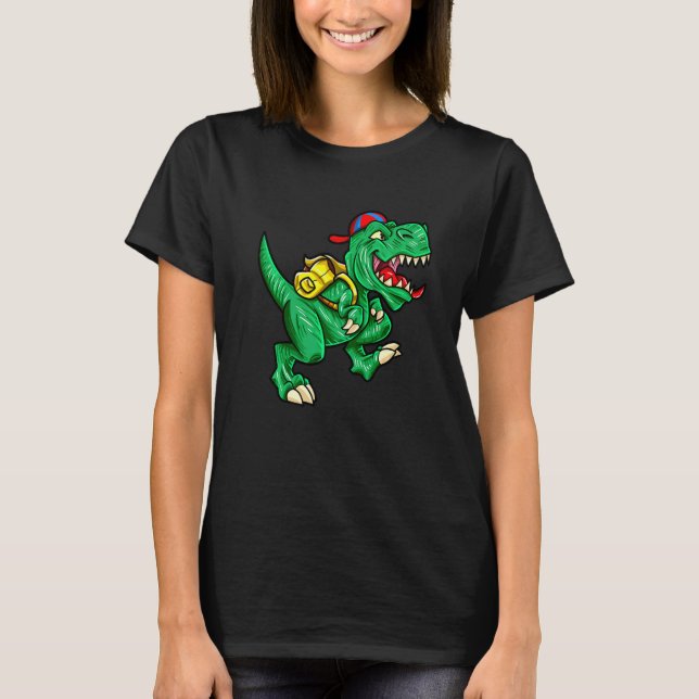 Camiseta Correndo Rex Dinossaur Halloween De Volta Ao Teac  (Frente)