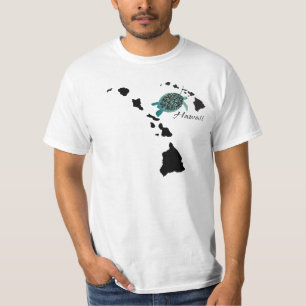 Camiseta Corrente das ilhas de Havaí - tartaruga de Oahu da