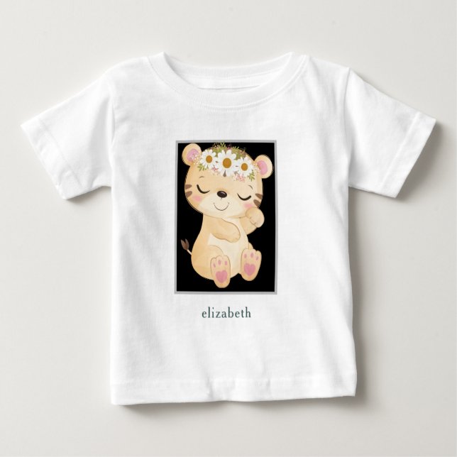 Camiseta Corrente de Bebês Adorável Personalizada (Frente)