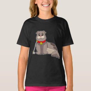 Camiseta Corrente do colarinho do selo