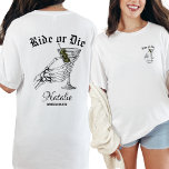 Camiseta Correr Ou Morrer Até Morrer Festejamos Bachelorrei<br><div class="desc">Celebre sua festa de solteira com nossa camisa personalizada de "Corrida ou Morrer", projetada para a melhor experiência do "Til Death Do We Party". Perfeito para uma festa de solteira de casamento gótica, esta camisa personalizada combina elegância escura com um toque de humor. Apresentando um gráfico de noiva de esqueleto...</div>