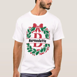 Camiseta Correspondência da família da coroa natalícia Letr
