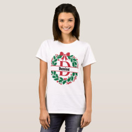 Camiseta Correspondência da família da coroa natalícia Letr