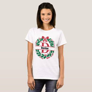 Camiseta Correspondência da família da coroa natalícia Letr