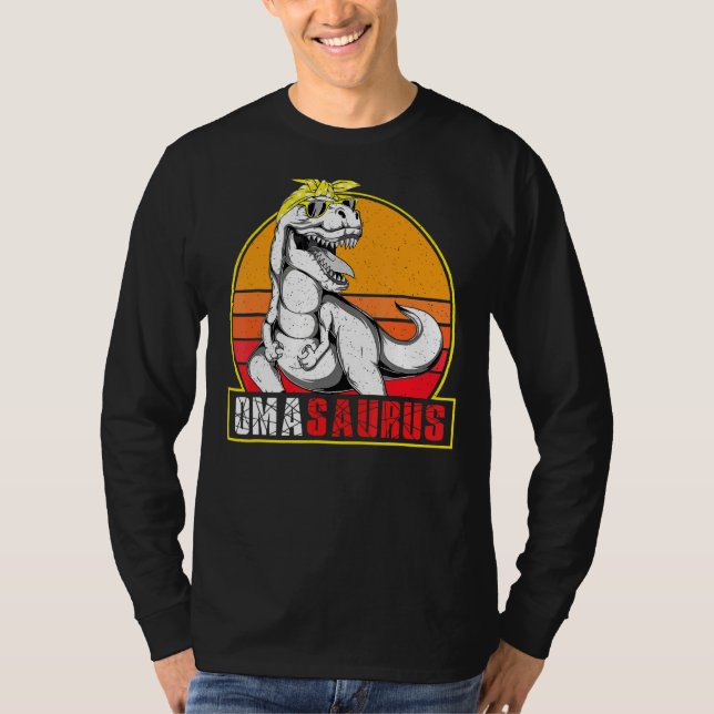 Camiseta Correspondência da Família Omasaurus Rex Dinosaur  (Frente)