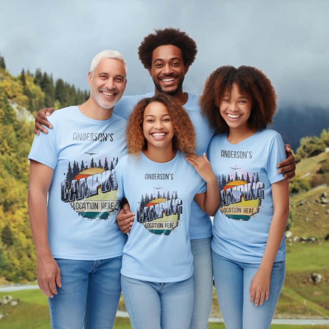 Camiseta Correspondência de família de campismo personaliza (Criador carregado)