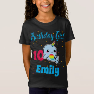 Camiseta Correspondência de Festa de aniversário de Narwhal