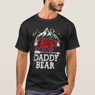 Camiseta Correspondência de Natal com Urso Pai Vermelho Xad