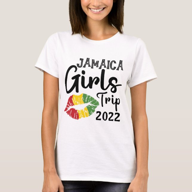 Camiseta Correspondência de Viagens de Menina Jamaica do An (Frente)