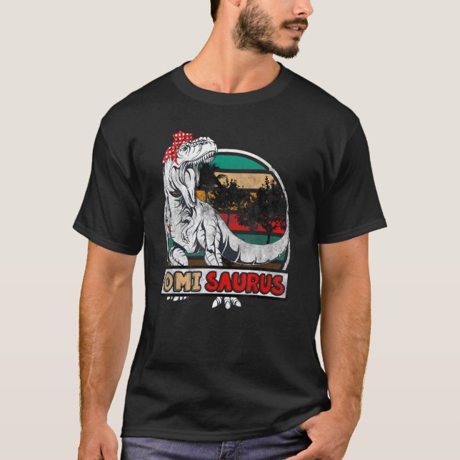 Camiseta Correspondência Familiar Omisaurus Rex Dinosaur Om (Frente)