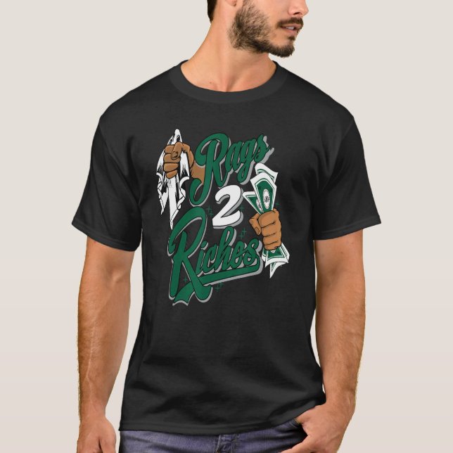 Camiseta Correspondência Verde 1s de Alta Garganta com 2 Ri (Frente)