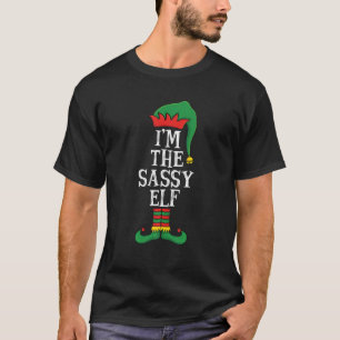 Camiseta Correspondente Grupo Familiar Eu sou o Sassy Elf X