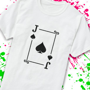 Camiseta Correspondente Jack Spades Cards Jogando Cartões M
