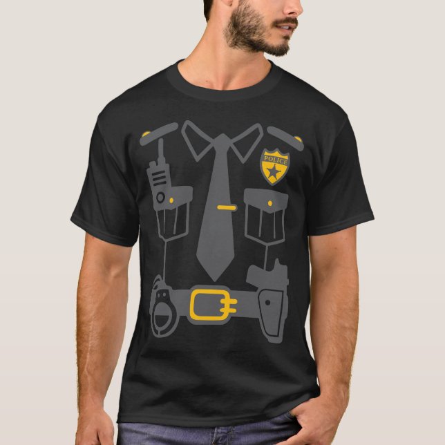 Camiseta Correto policial do Halloween Figurume (Frente)