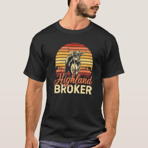 Camiseta Corretor das Terras Altas retro gado escocês terra