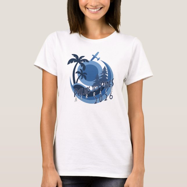 Camiseta Corrida Aérea Palms To Pines 2026 (Frente)