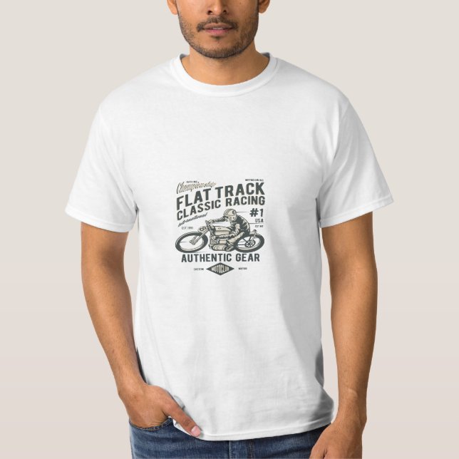 Camiseta Corrida clássica de faixa plana (Frente)