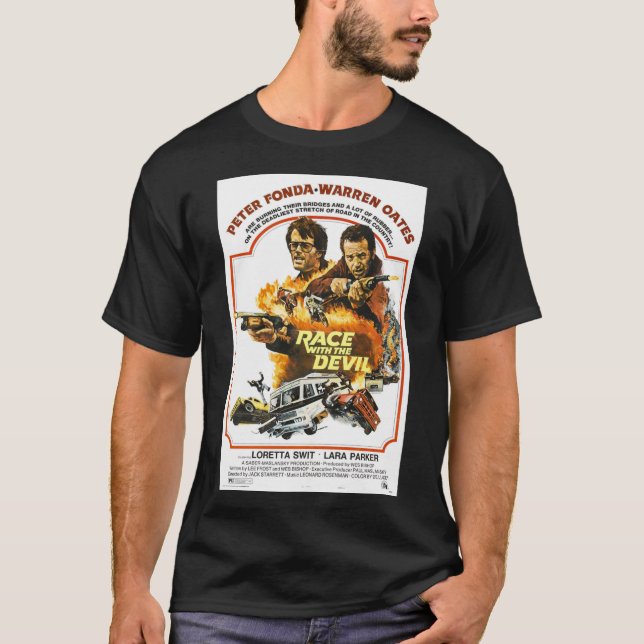 Camiseta Corrida Com O Poster De Filme Do Diabo (Frente)