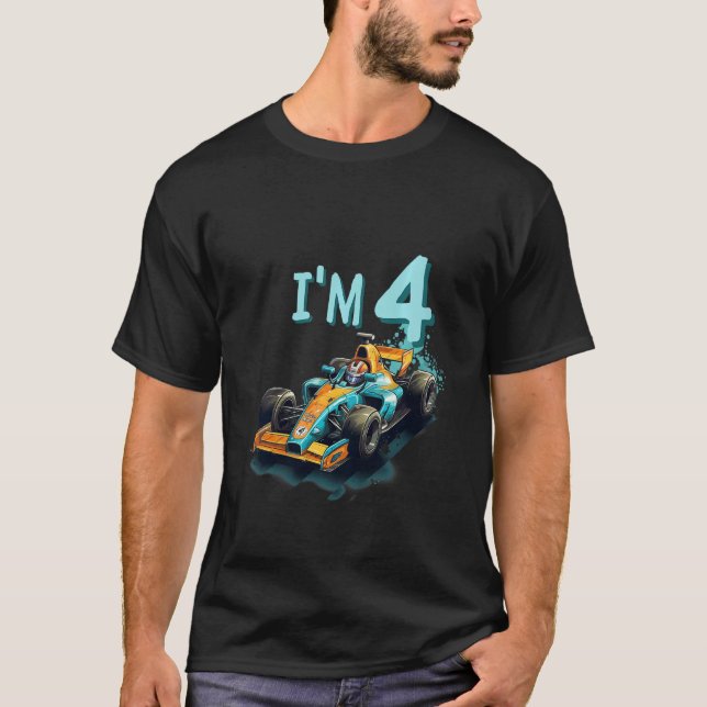 Camiseta Corrida Corrida de Fórmula do aniversário de crian (Frente)