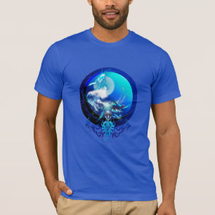 CAMISETA CORRIDA DA LUA AZUL DAS TARTARUGAS MARINHAS