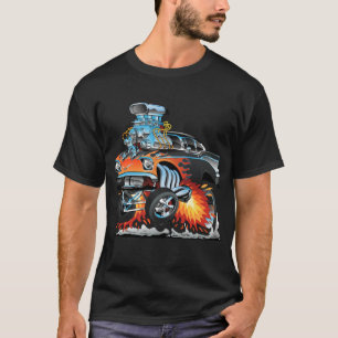 Camiseta Corrida de Arrasta de Gasser Estilo Hotrod Clássic