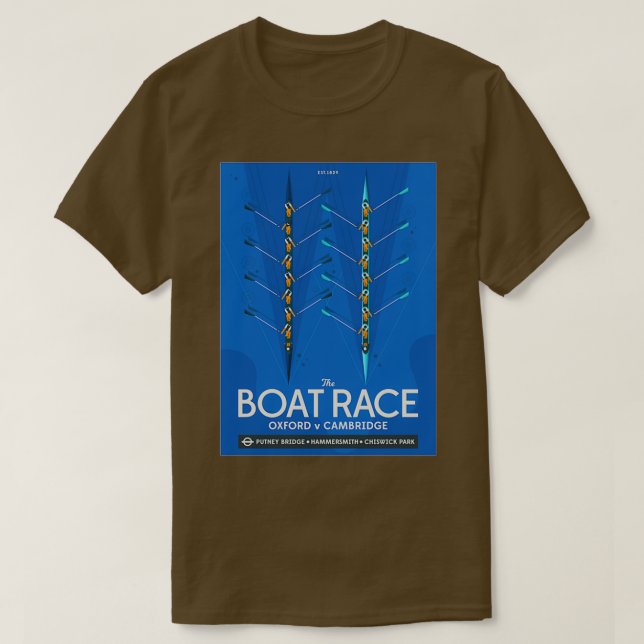 Camiseta corrida de barco de cambridge de oxford 2 (Frente do Design)