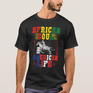 Camiseta Corrida de Barril Cowgirl Afro-Americana