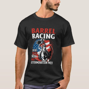 Camiseta Corrida de barril de corrida de cavalos em corrida