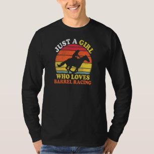 Camiseta Corrida De Barril Vintage Só Uma Garota Que Ama Ba